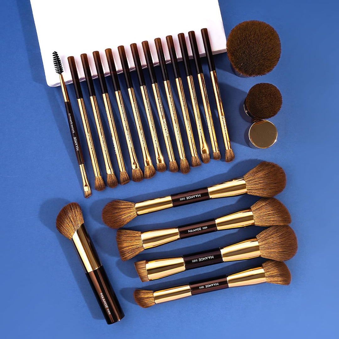 MAANGE Juego de 20 brochas de maquillaje de base, brocha de contorn...
