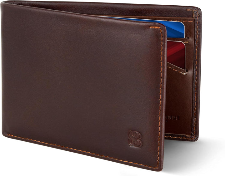 SERMAN BRANDS Mens Slim Bifold Wallet RFID Blocking Minimalist Fron...