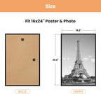 upsimples Marco para póster de 16 x 24 pulgadas, fácil de colocar, negro