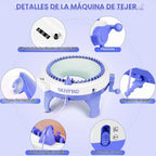 SENTRO máquina de tejer 48 agujas con contador de filas para principiantes (zafiro)
