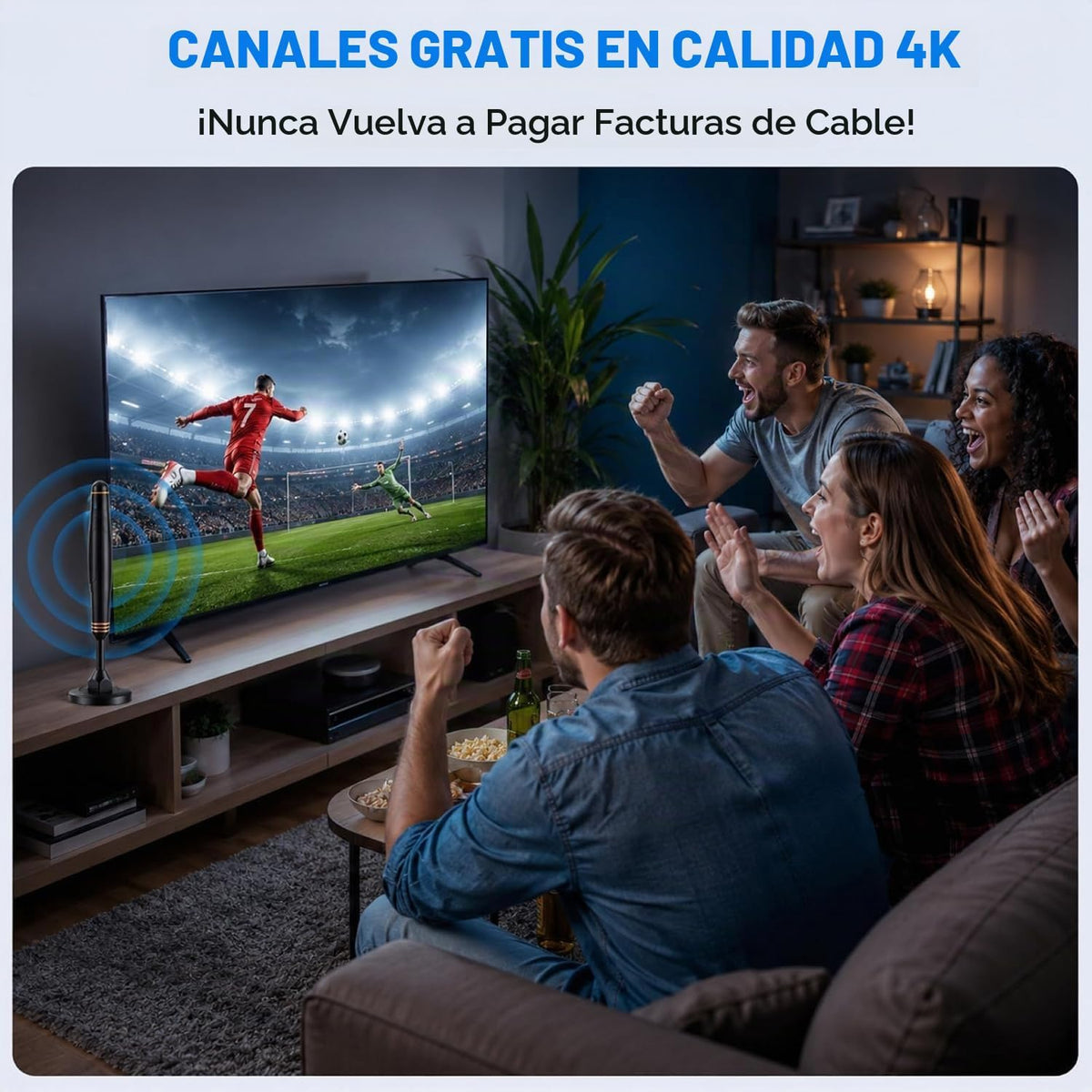 Antena de TV para Smart TV interior, antena de TV digital para canales