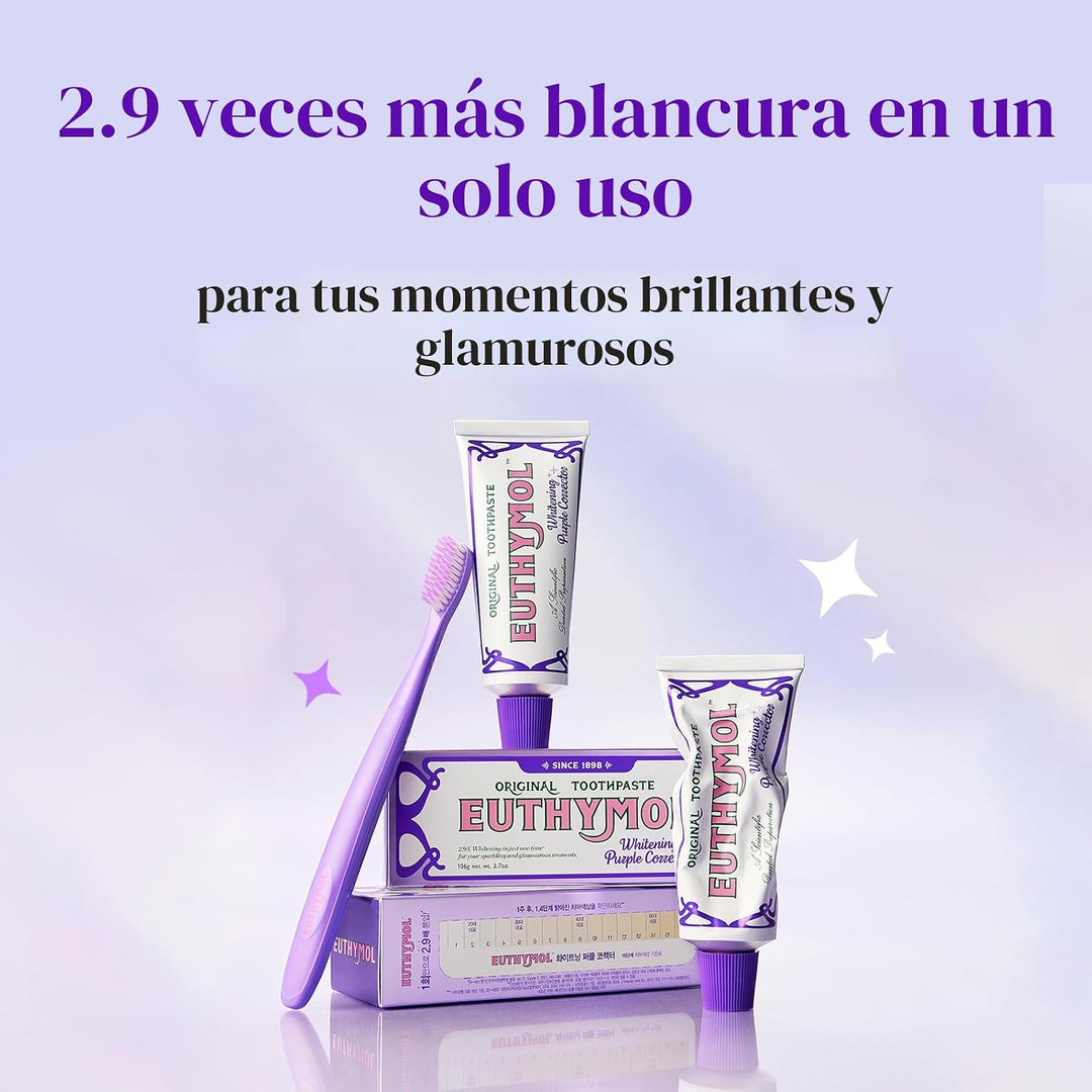 Euthymol Pasta de dientes blanqueadora púrpura (3.7 onzas líquidas)...