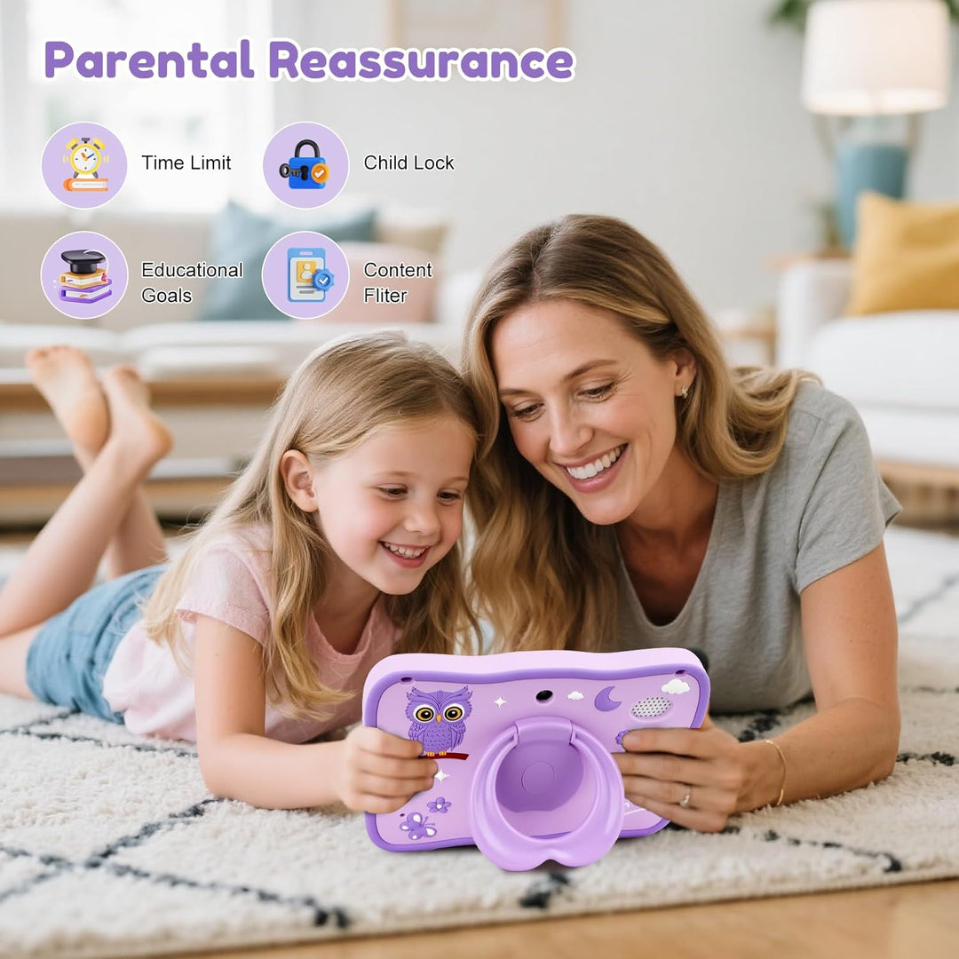 Tableta para Niños de 7 Pulgadas, Tableta para Niños Pequeños con C...