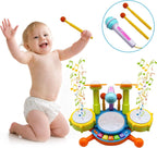 Juego de batería para niños pequeños, instrumentos musicales para niños, juguetes para regalos de cumpleaños de niños, kit de batería eléctrica para bebés y niñas
