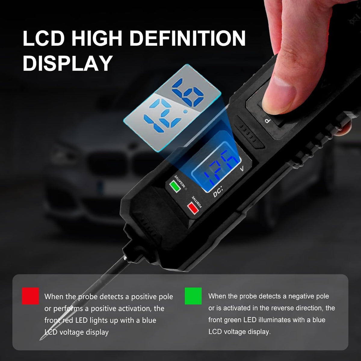 Probador de sonda de circuito de alimentación del coche de 6V-48V DC con