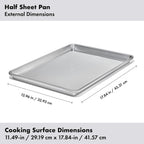 OXO Good Grips - Bandeja de horno antiadherente de media hoja con revestimiento transparente Pro