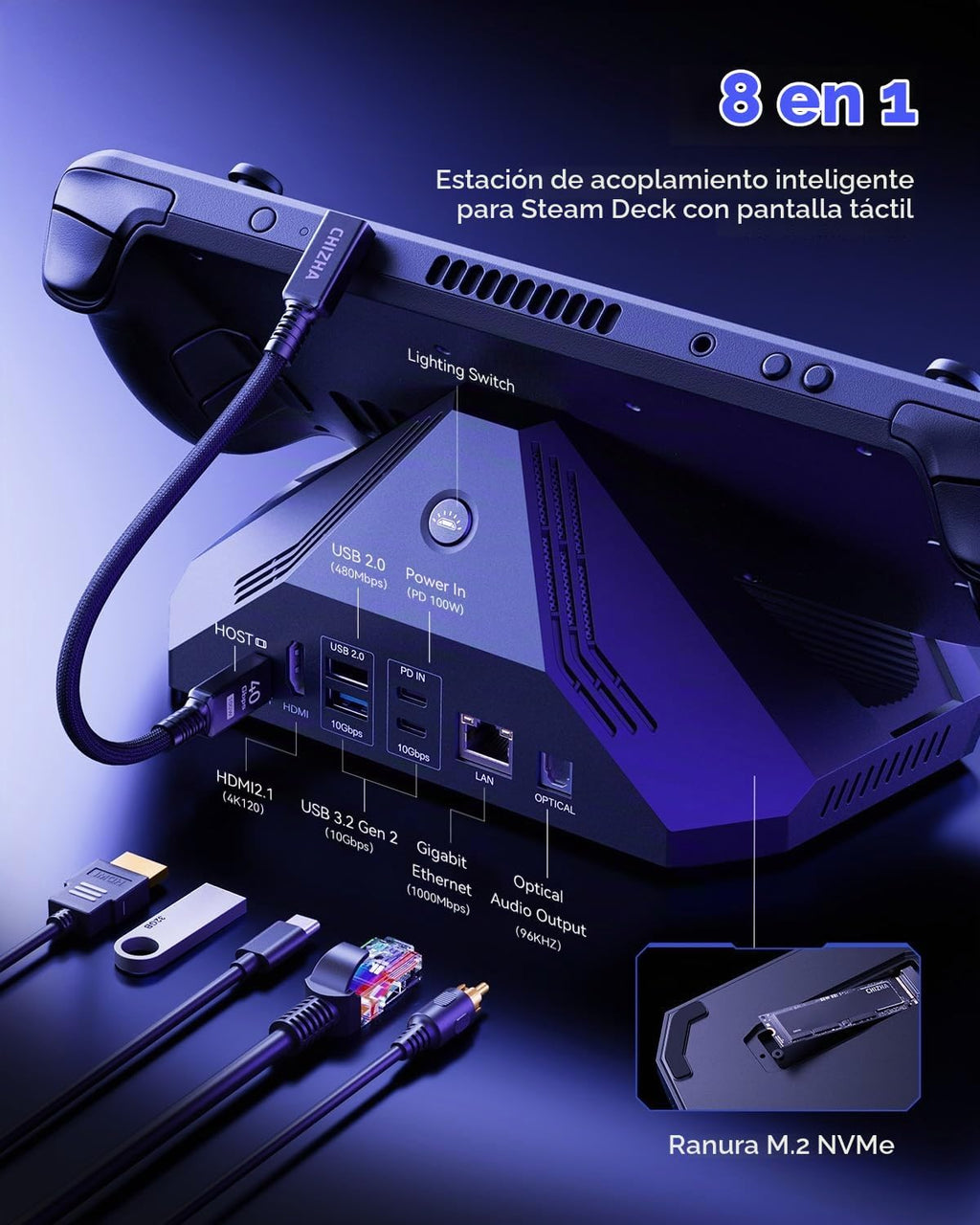 chizha, hub USB 3.2, alimentado