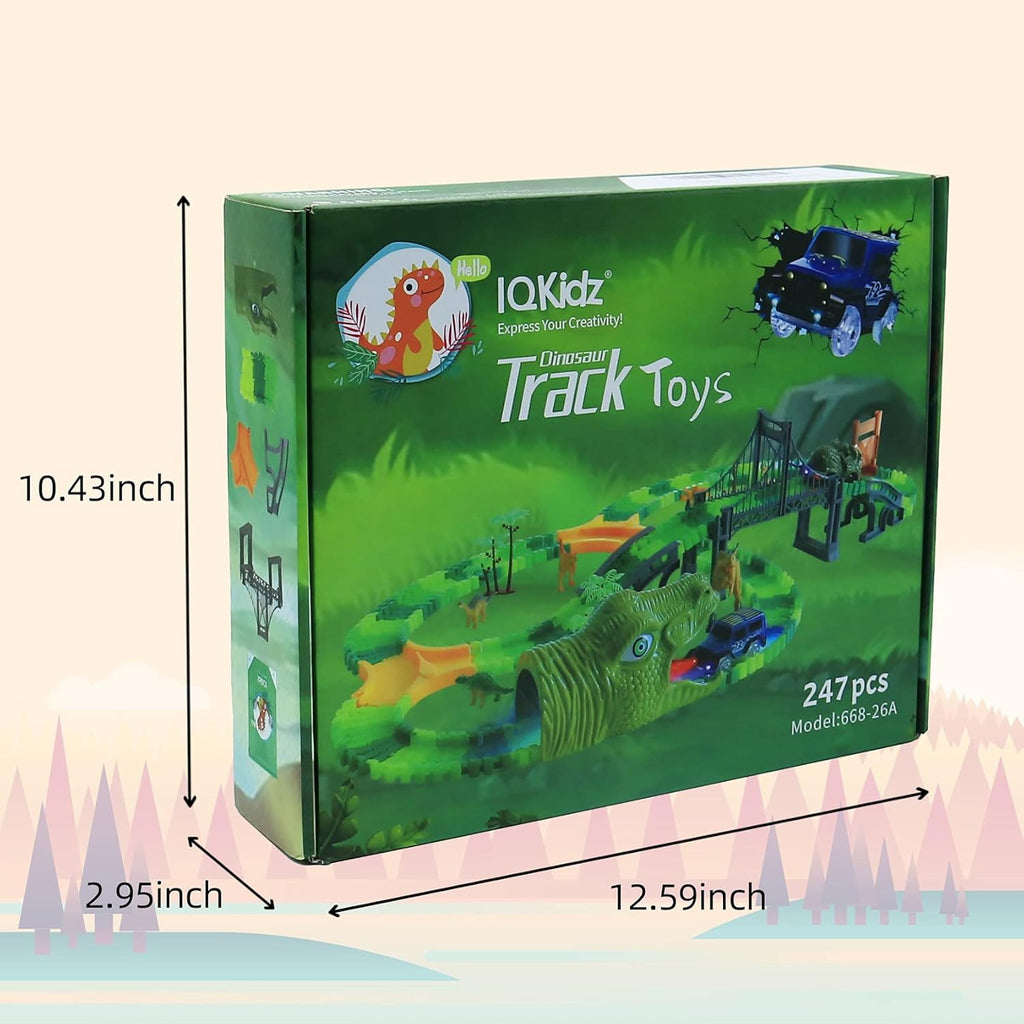 Dinosaur World Race Track Toys - Juego de pista flexible