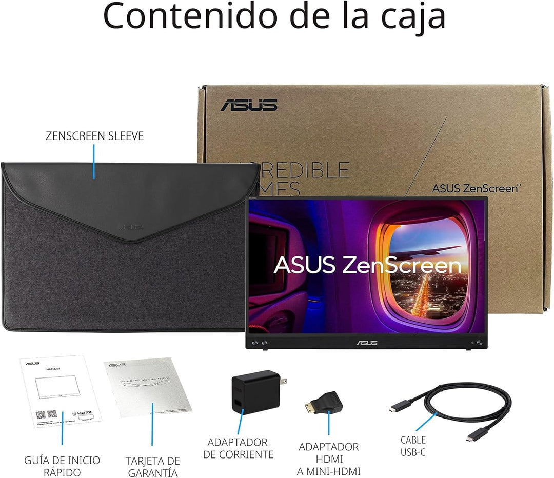 ASUS ZenScreen 16\u201D (15.6 pulgadas visibles) 1080P USB-C Monito...