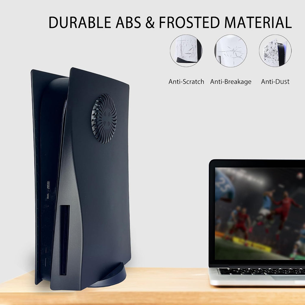 Faceplate para PS5 con ventilación de enfriamiento, cubierta frontal para consola, edición con lector disc, reemplazo de carcasa lateral DOBEWINGDELOU, accesorios de carcasa dura a prueba de golpes, anti-arañazos, polvo, ABS, negro