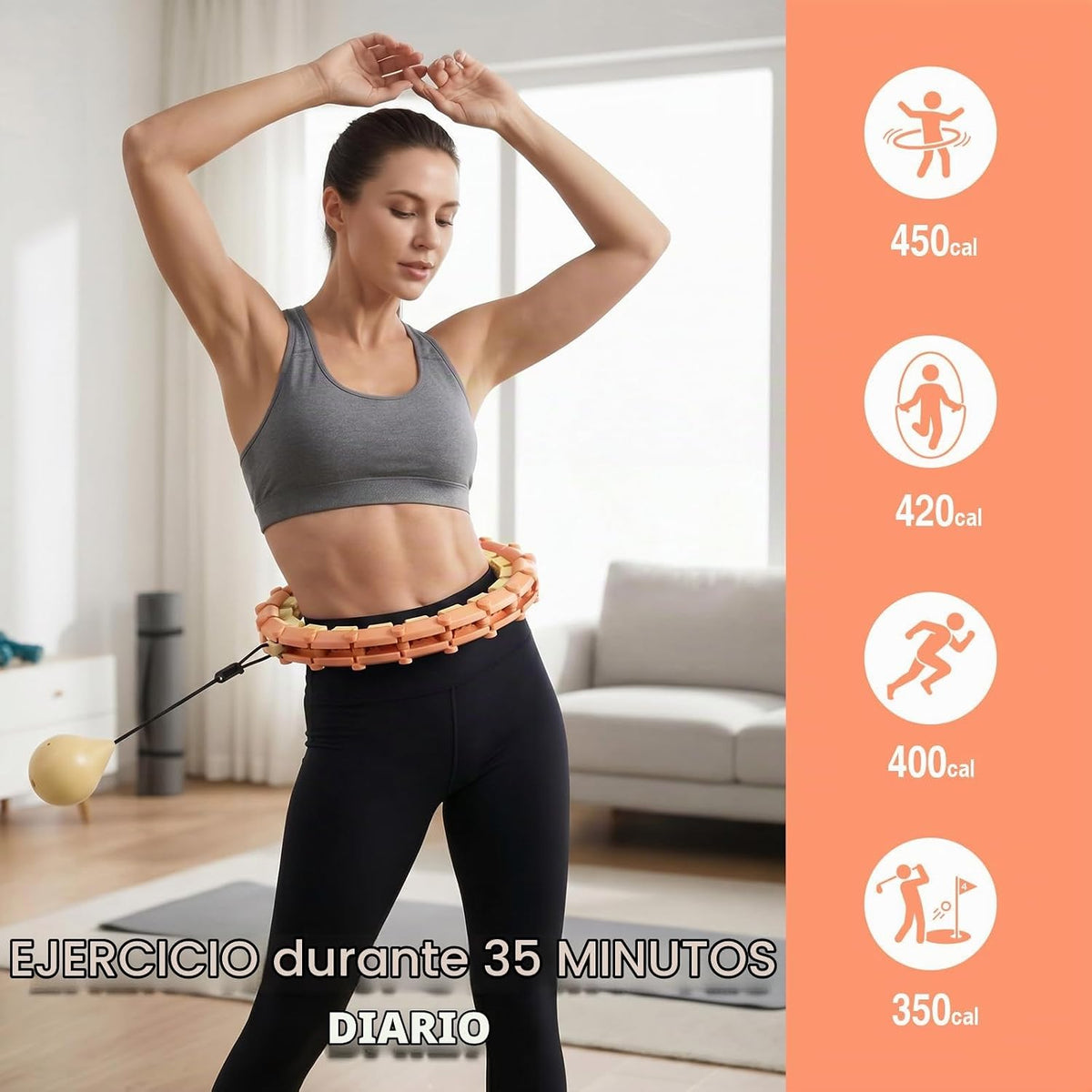 Aro de Fitness Pesado Infinity Utilizable Desmontable Silencioso de 47 Pulgadas, 24 Nudos