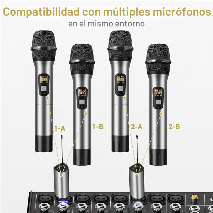 Micrófonos inalámbricos TONOR, micrófono de karaoke UHF con recepto...