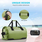 Gonex Bolsa de lona impermeable extra grande de 40 L, 60 L, 80 L, bolsa de lona seca de viaje, bolsa resistente con correas y asas duraderas para kayak, paddleboarding, navegación, rafting, pesca