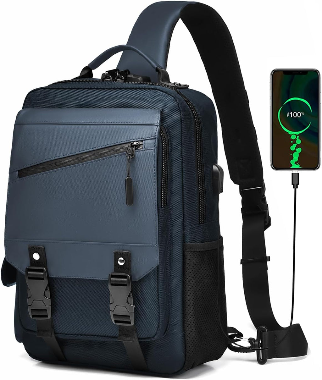 Bolsa de mensajero resistente al agua para hombre: resistente a la lluvia ligera de 10 minutos