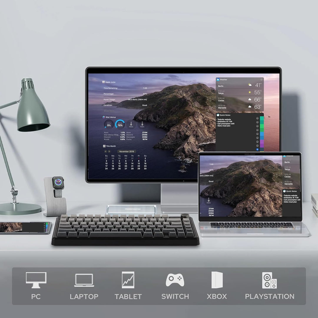 EPOMAKER X Aula F75 MAX - Teclado mecánico inalámbrico con pantalla...