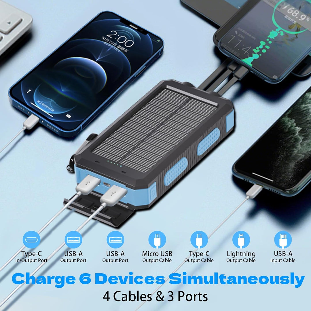 Cargador solar de batería de 20,000 mAh, cargador de teléfono portá...