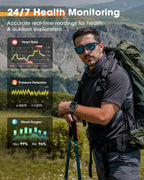 Relojes inteligentes militares para hombres incorporadosGPS,2.02Fitness