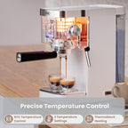 Gevi - Máquina compacta de café expreso de 20 barras con espumador de leche para café con leche y capuchino