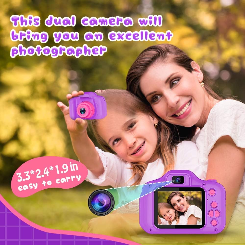 Seckton Cámara de selfie mejorada para niños, regalos de cumpleaños...