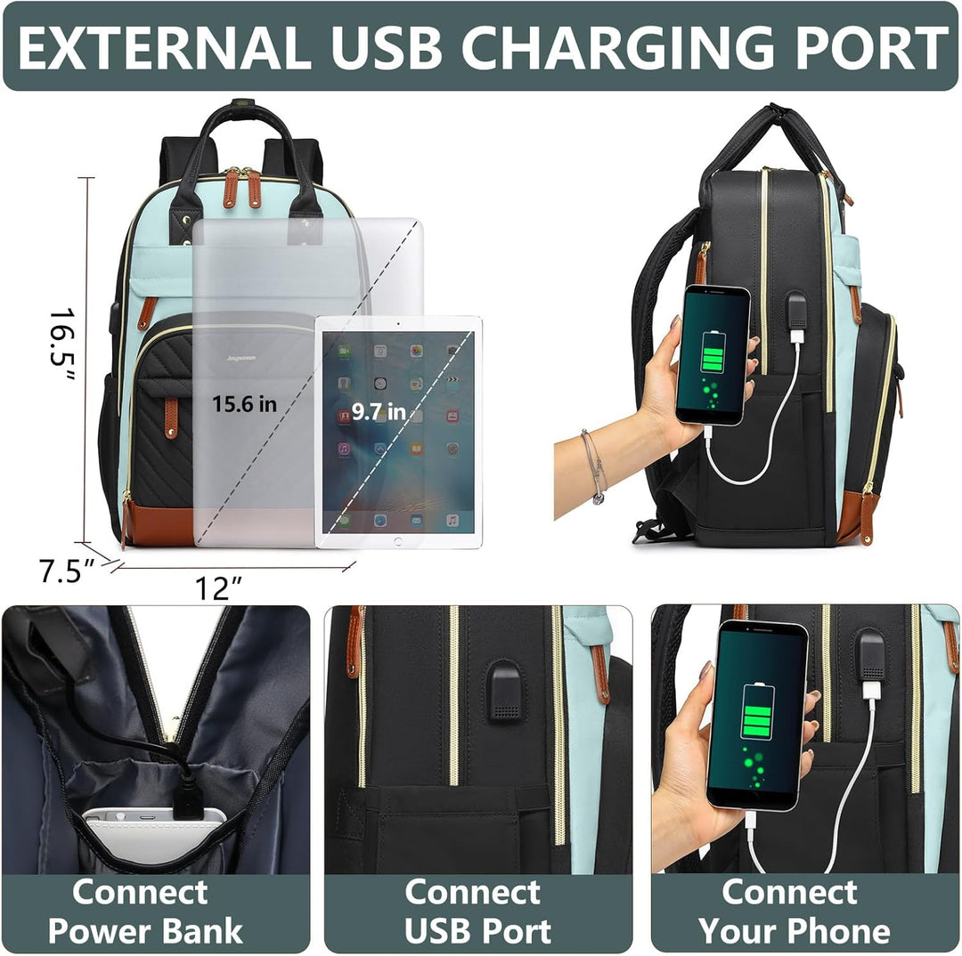 Mochila para laptop para mujer, mochila de trabajo de 15.6 pulgadas...