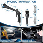 Pistola de limpieza de auto PARAROSE para detalles de interior, secador de aire de alta presión, kit de detalles de automóviles, limpiador de interior, herramientas de detalle de automóviles para