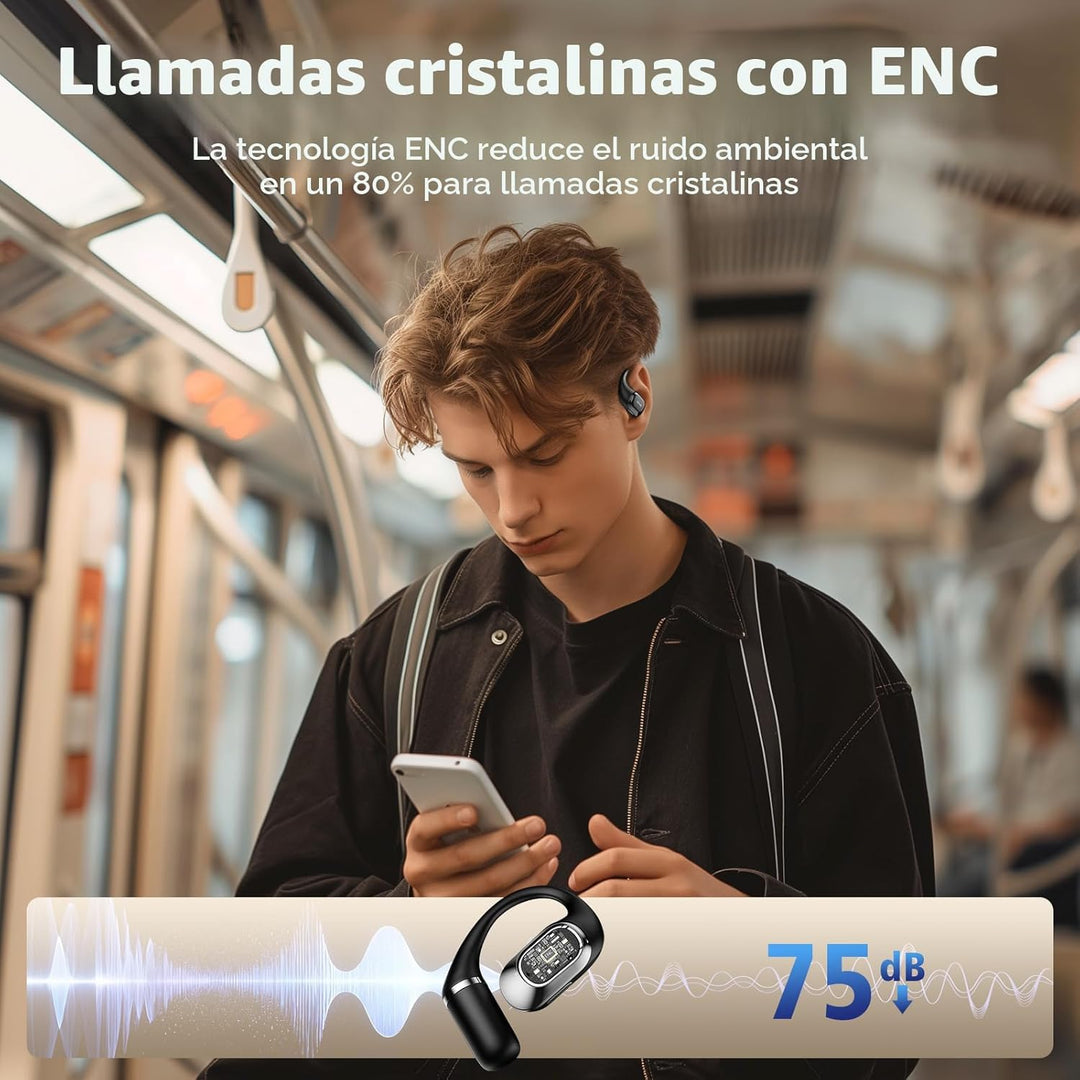 Auriculares de oído abierto, auriculares sobre la oreja con gancho...