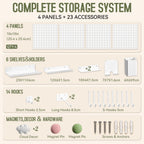 Kit de Organizador de Pared con Paneles de Metal Magnéticos 4‑Piezas 10 x 10 in, Blanco
