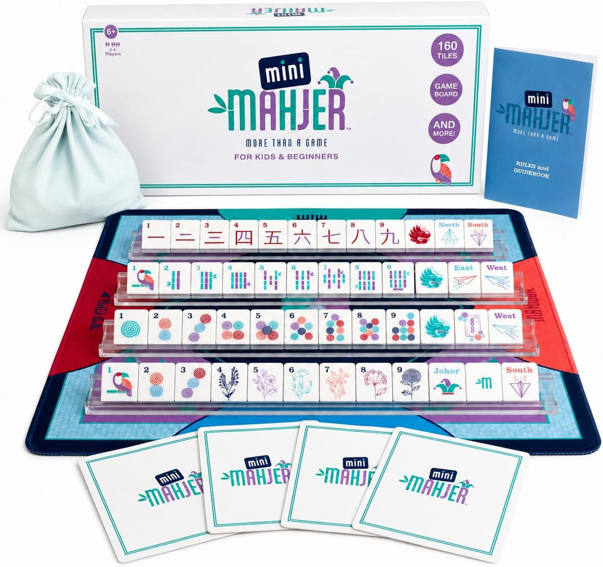 Mini Mahjer Juego de Mahjong americano para principiantes, niños y familias