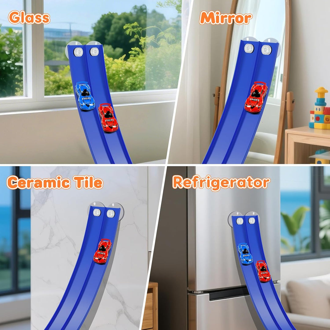 KETIEE Flex Tracks de 16 pies para niños: pista de rampa de carrera...