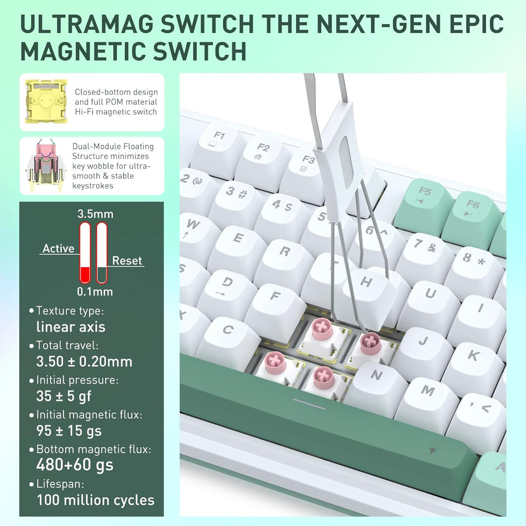 Redragon K745 HE Teclado para juegos de disparo rápido, teclado mec...