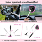 Kit de limpieza de coche rosa, kit de detalles de 25 piezas para interior con aspiradora de mano 4 en 1, juego de cepillos para detalles, herramienta de limpieza de parabrisas 2 en 1, accesorios de automóvil para limpieza, regalo para mujeres
