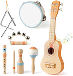 Vanplay - Juego de guitarra para niños, 7 instrumentos musicales de madera