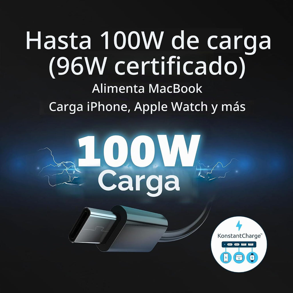Kensington SD5900T - Estación de acoplamiento DisplayLink Thunderbolt 4, Quad 4K para MacBook Pro/Air M1/M2/M3/M4 con chipsets Pro y Max, 100 W PD, HDMI/DP/TB4, ranuras para tarjetas SD/Micro SD, azul