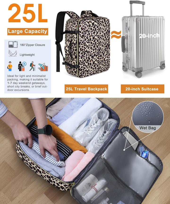 Capolo Mochila de viaje para mujeres y hombres, mochila impermeable...