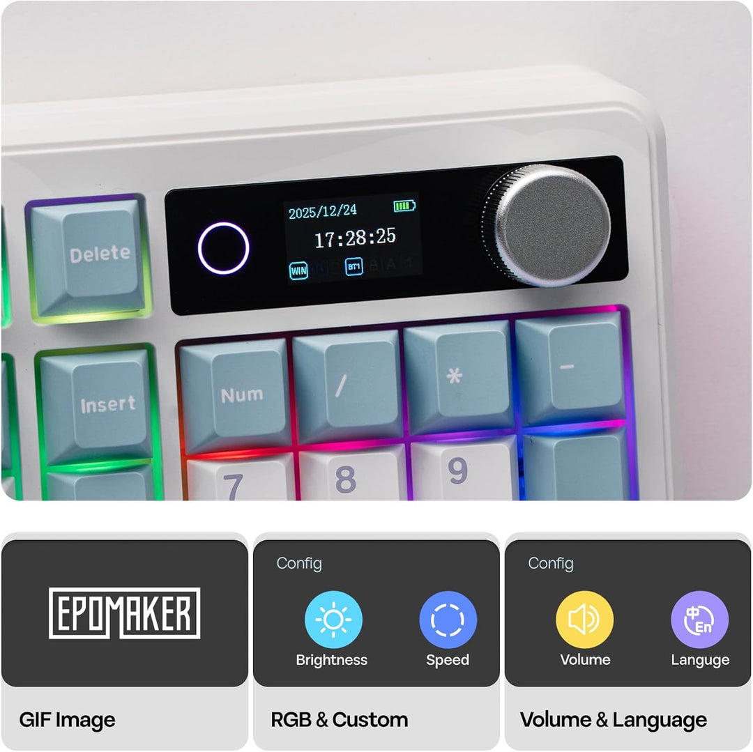 EPOMAKER TH99 PRO Teclado mecánico 96% con pantalla y perilla, 1000...