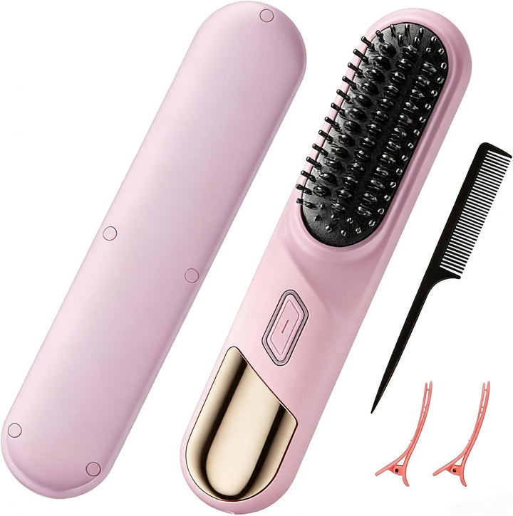Kylara Go Brush Pro - Cepillo alisador de pelo corto con calentamie...