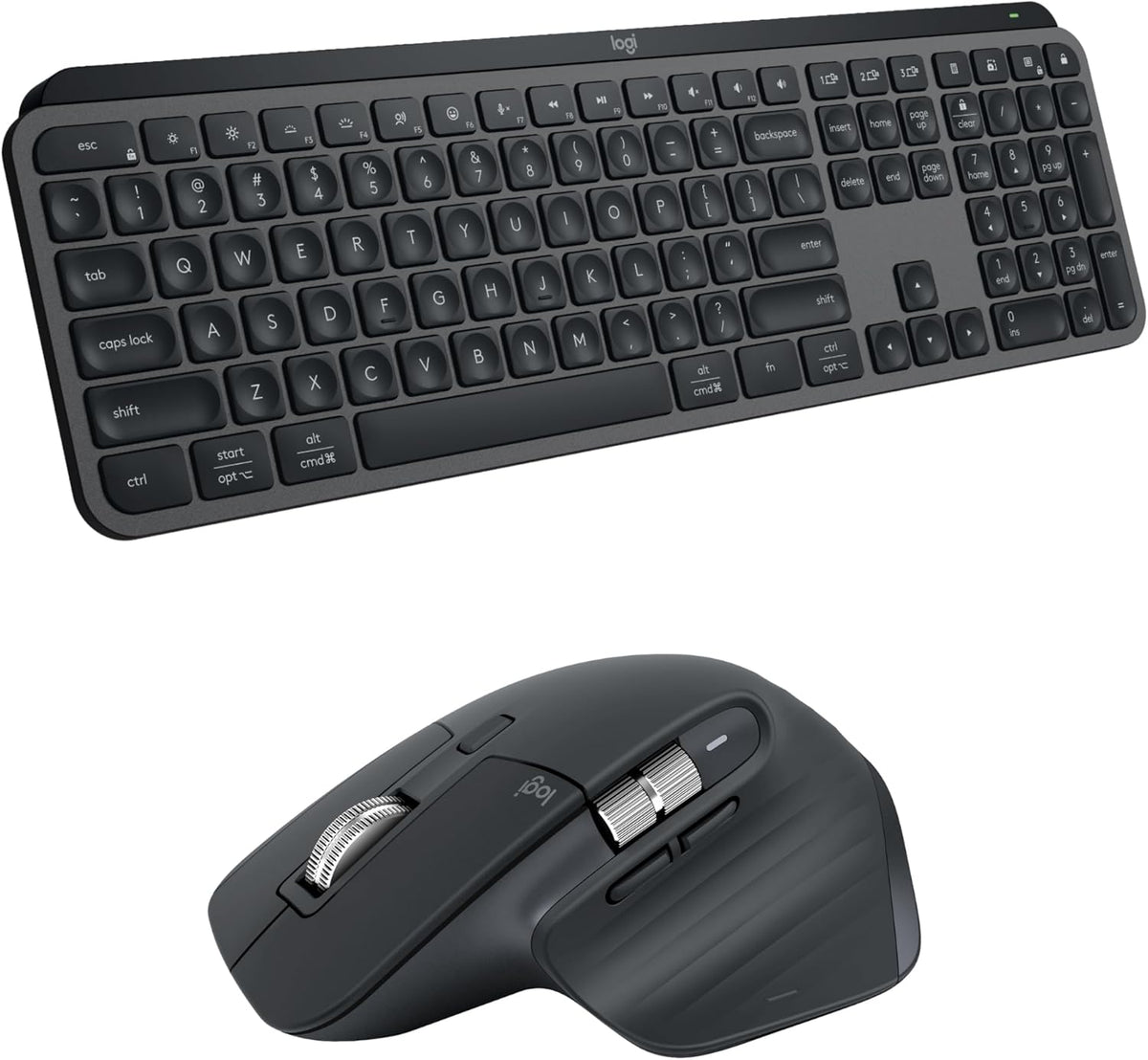 Logitech MX Keys S - Teclado inalámbrico, perfil bajo, escritura si...