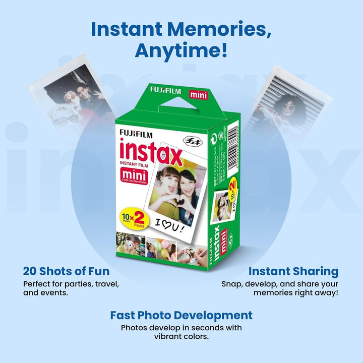 Fujifilm Película instantánea Instax Mini, 20 disparos (10 hojas x...