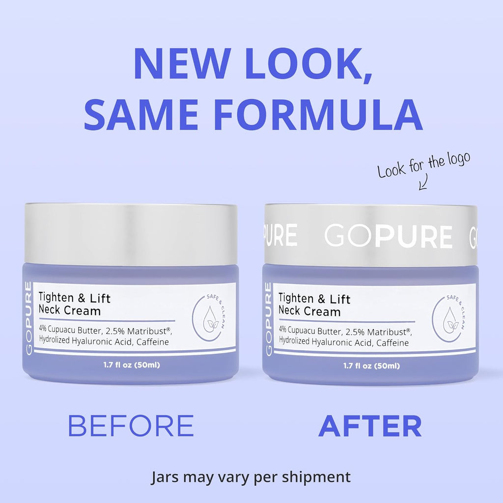 goPure Crema hidratante de cuello y pecho para reafirmar, 2 Paquete