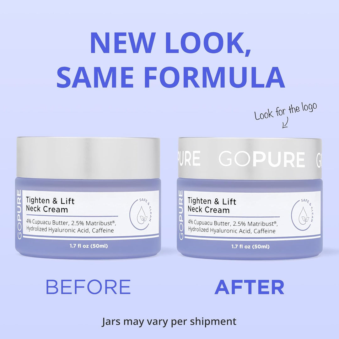 Crema hidratante para cuello y pecho goPure para reafirmar, tensar...