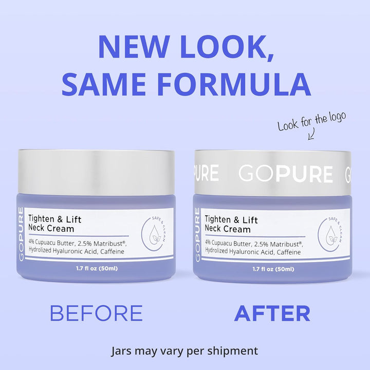 Crema hidratante para cuello y pecho goPure para reafirmar, tensar...