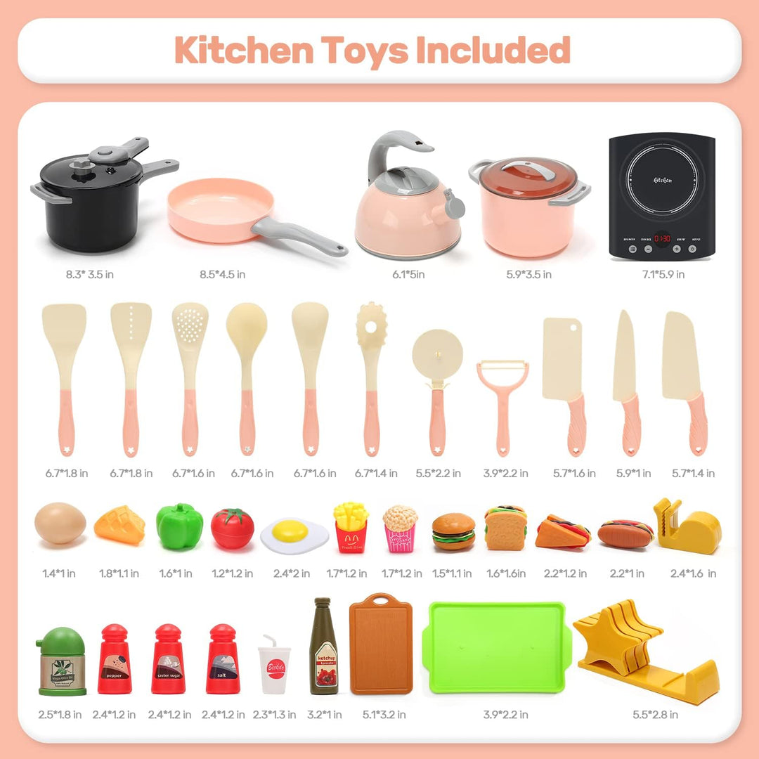 CUTE STONE Juego de accesorios de cocina, juego de juguetes de coci...