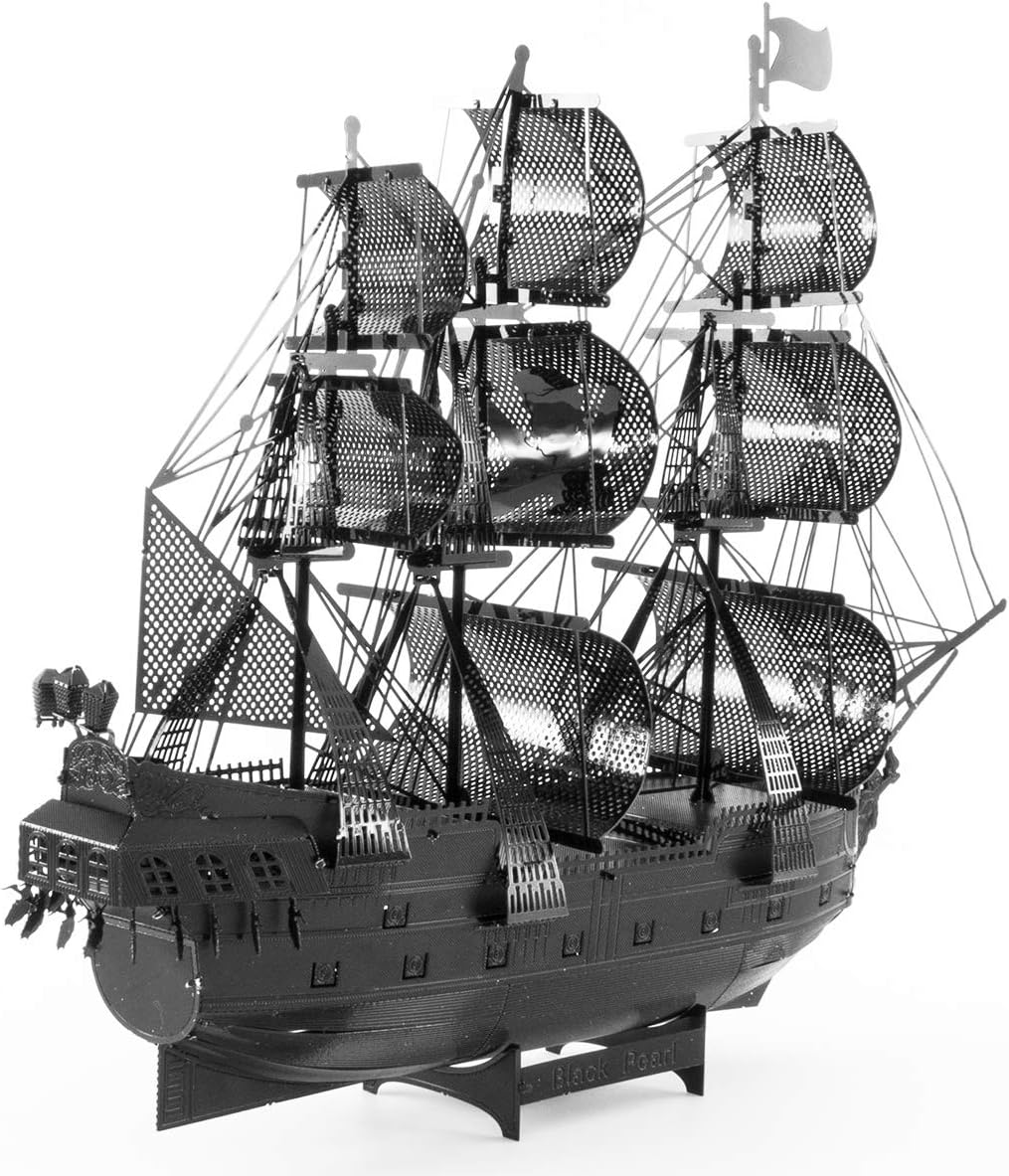 Rompecabezas de metal tierra 3D negro perla barco piratas del Caribe rompecabezas de metal modelo kits para adultos nivel moderado 5.75 x 1.75 x 4.50 in