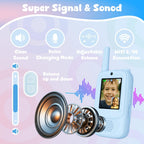 Walkie Talkie - Juguetes de video para niños de 3 a 12 años, paquete de 2 walkie talkies recargables con pantalla, regalos de cumpleaños de Navidad para niños, campamento en interiores y exteriores