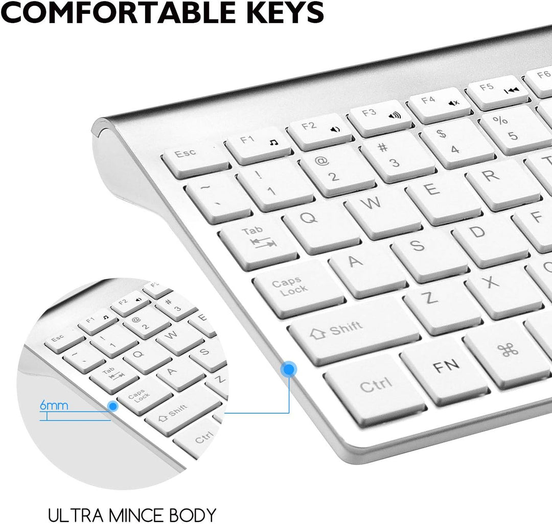 cimetech Combo de teclado y mouse inalámbricos, compacto y silencio...