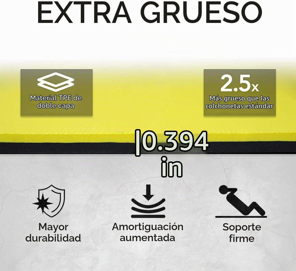 Esterilla de entrenamiento grande – Tapete de ejercicio extra grueso de
