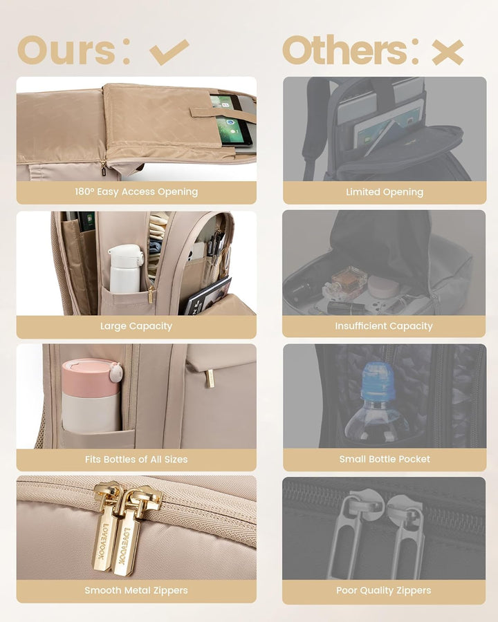 LOVEVOOK - Mochila para computadora portátil para mujer, bolso moch...