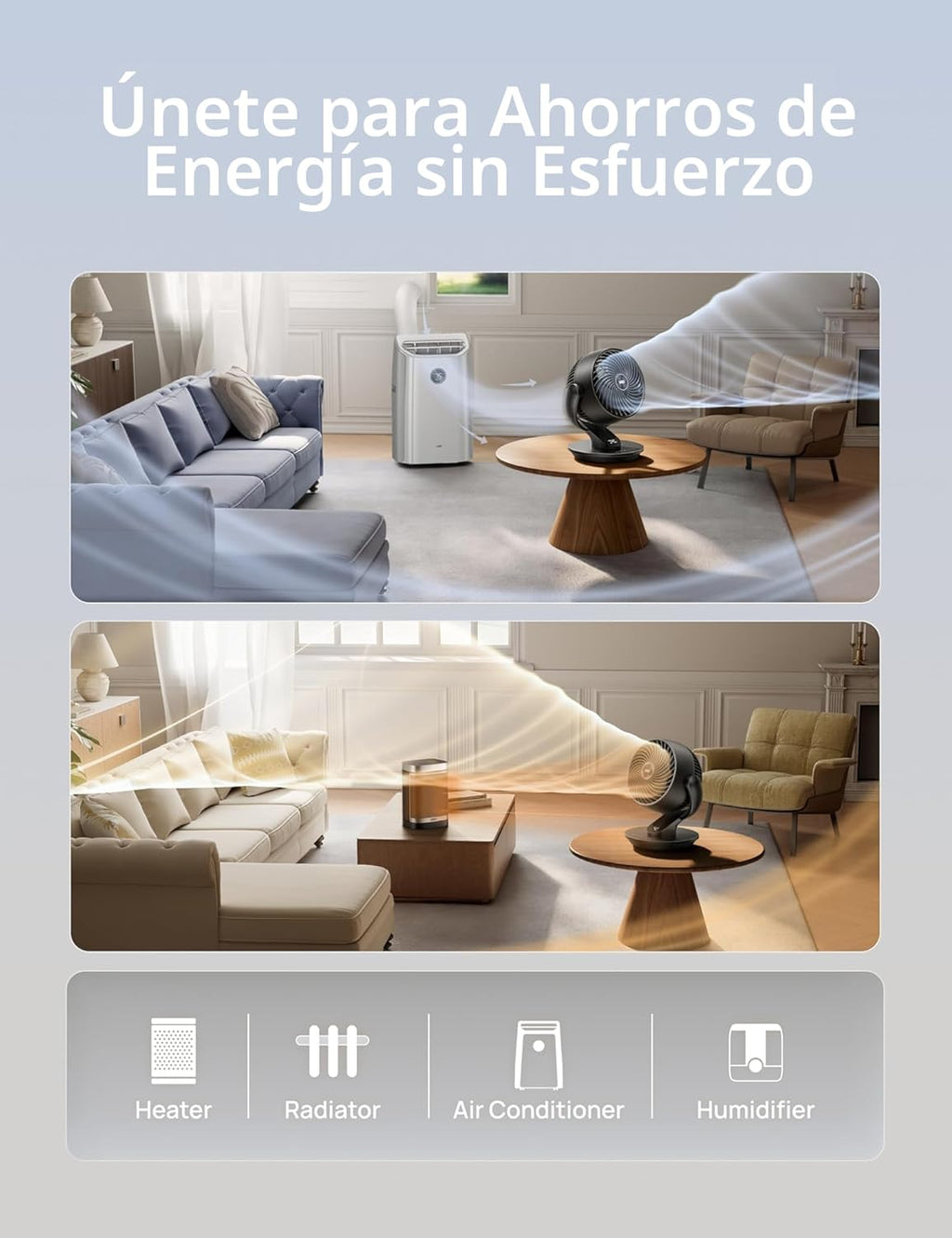 Dreo Ventilador para dormitorio, ventilador circulador de aire de m...