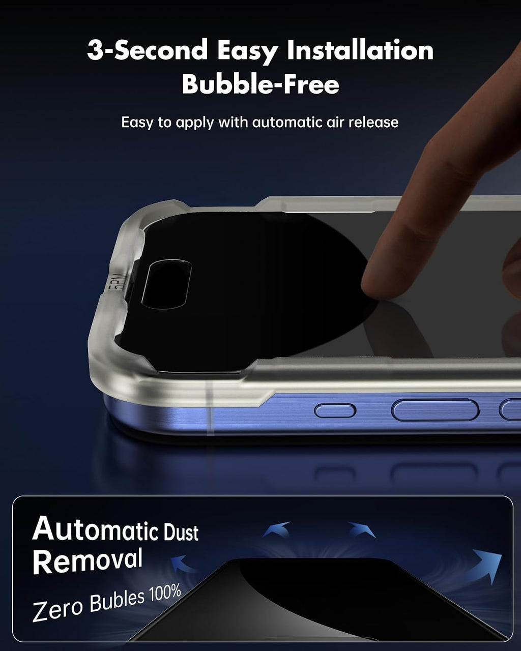 UNBREAKcable Protector de Pantalla de Privacidad para iPhone 16, Paquete de 2