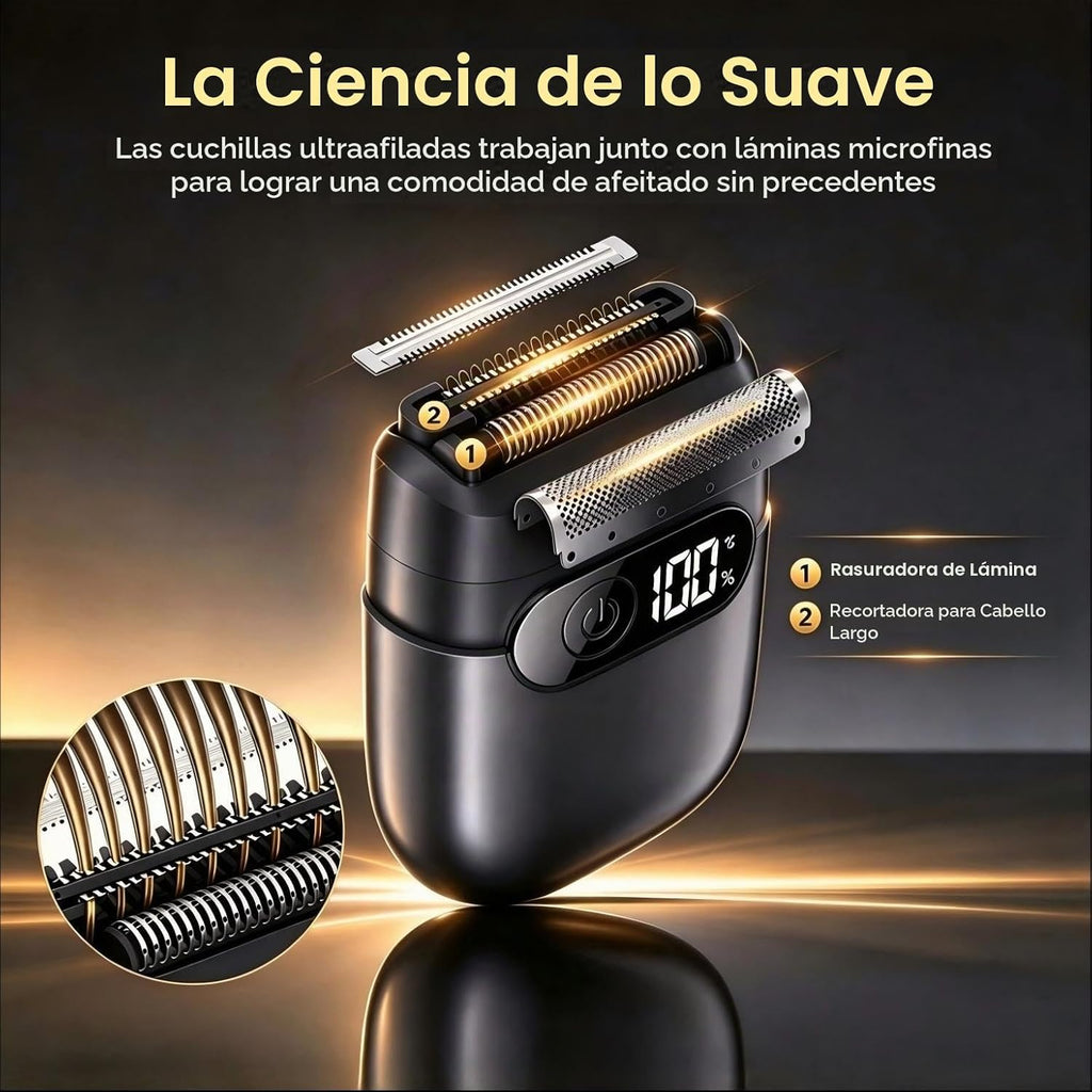 Maquinilla de afeitar eléctrica para hombres, afeitadora de aluminio y